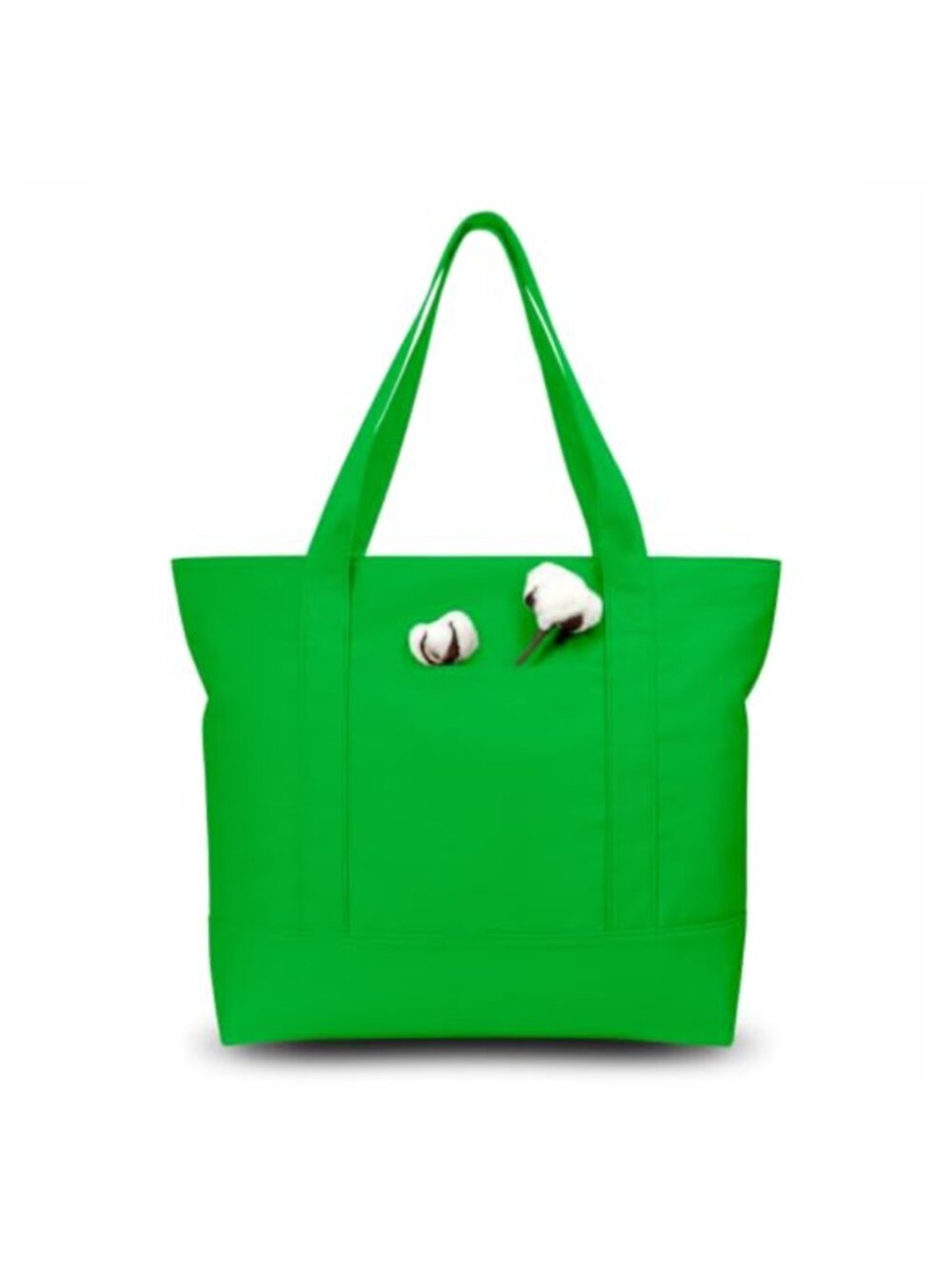 Heavy Duty Cotton Canvas Tote Bag with External Pocket and Zipper Closure